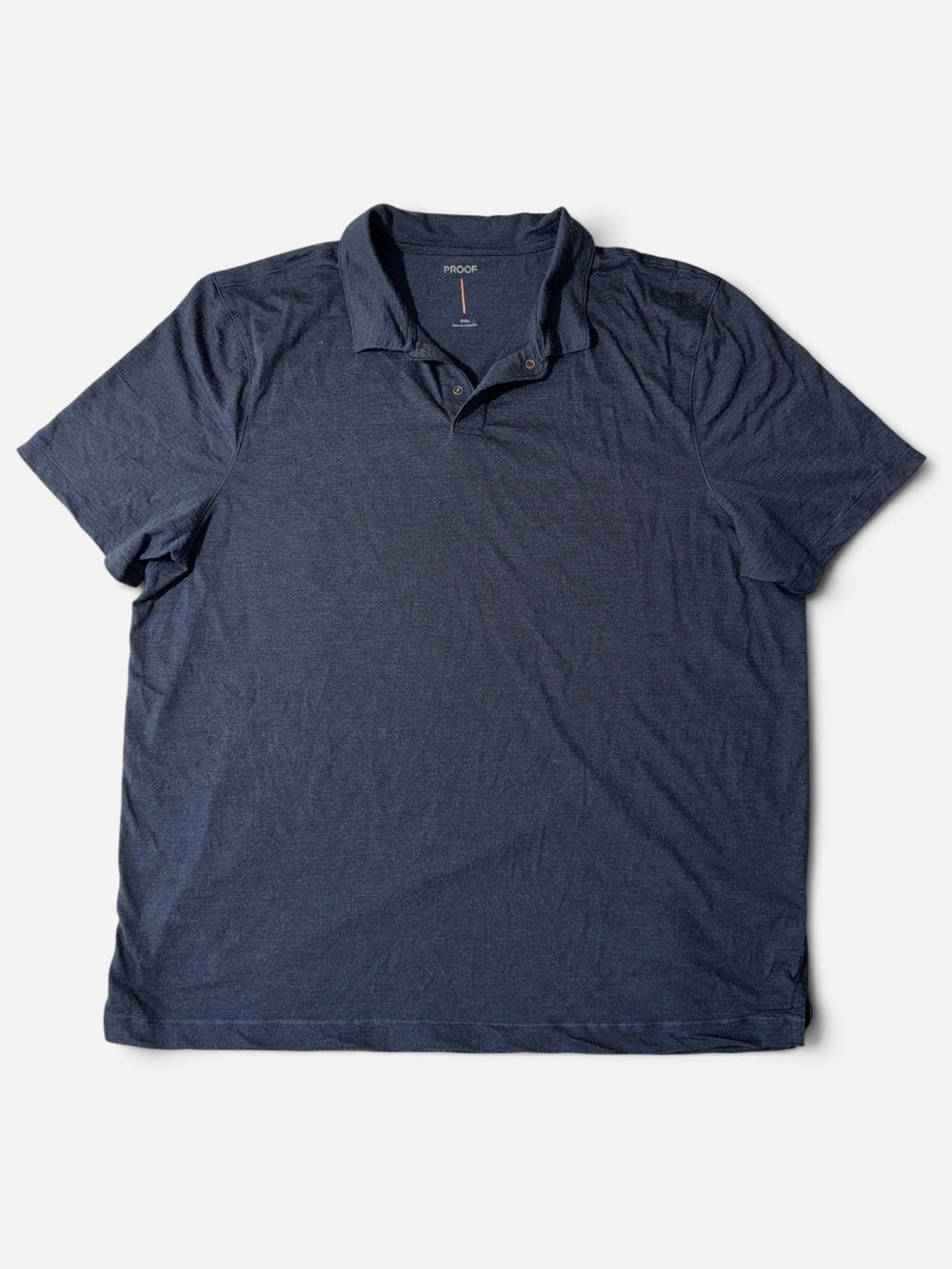 Proof mens 3XL XXXL navy blue solid merino wool blend polo shirt EUC